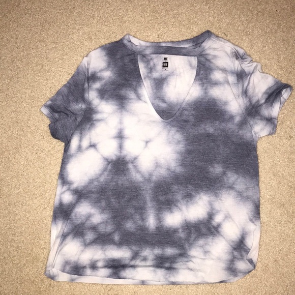 A navy blue/light blue T-shirt. - Picture 1 of 2